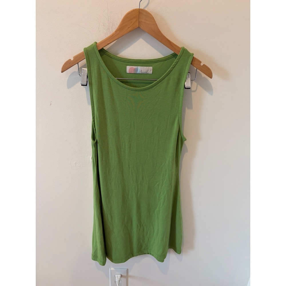 Free People Beach Lime Green Tank Top Sleeveless Crew Neck Small